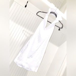 White Collared Halter Polo Mini Dress